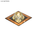 Contemporary Clear Crystal Led Ceiling Light - Pentagonal Porch Flushmount