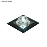 Contemporary Clear Crystal Led Ceiling Light - Pentagonal Porch Flushmount