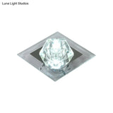 Contemporary Clear Crystal Led Ceiling Light - Pentagonal Porch Flushmount