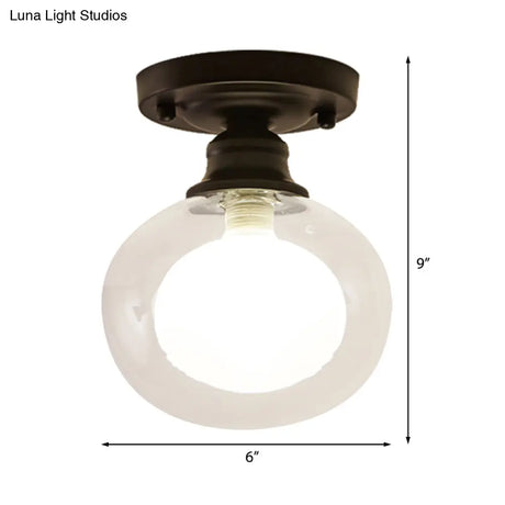 Contemporary Clear Glass Flush Mount Ceiling Light For Bedroom