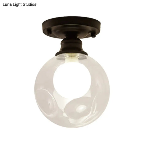 Contemporary Clear Glass Flush Mount Ceiling Light For Bedroom