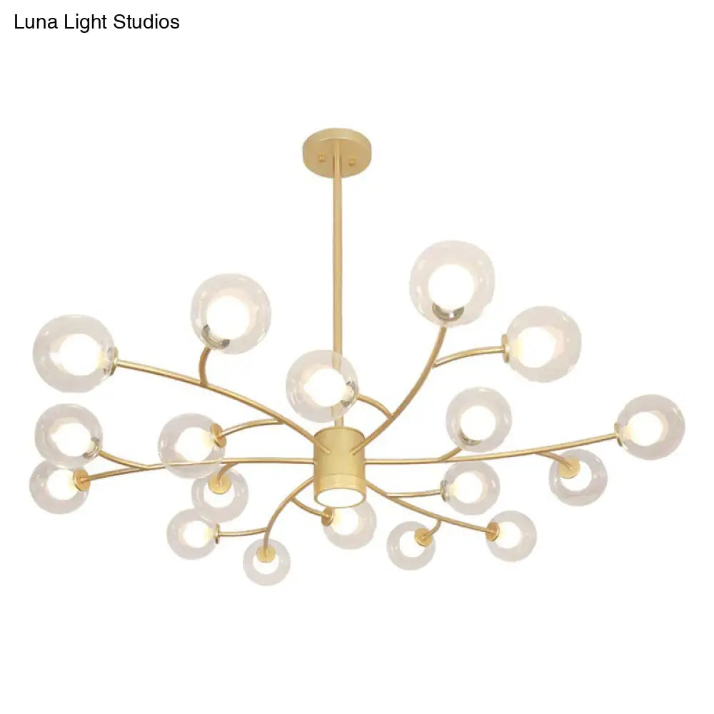 Contemporary Clear Glass Globe Chandelier For Living Room Ceiling