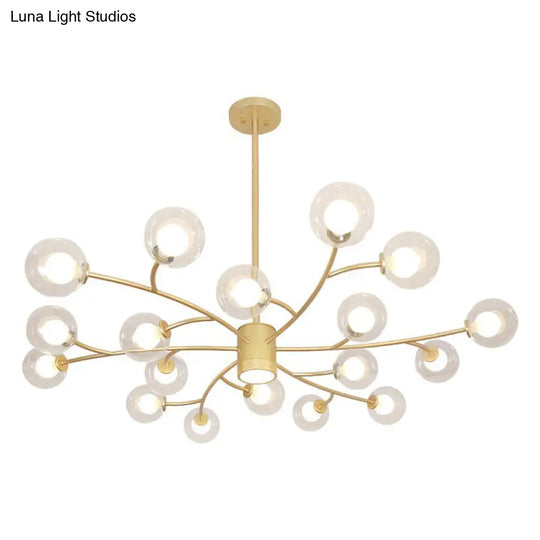 Ultra-Contemporary Globe Chandelier Pendant For Living Room With Clear Glass Ceiling Light