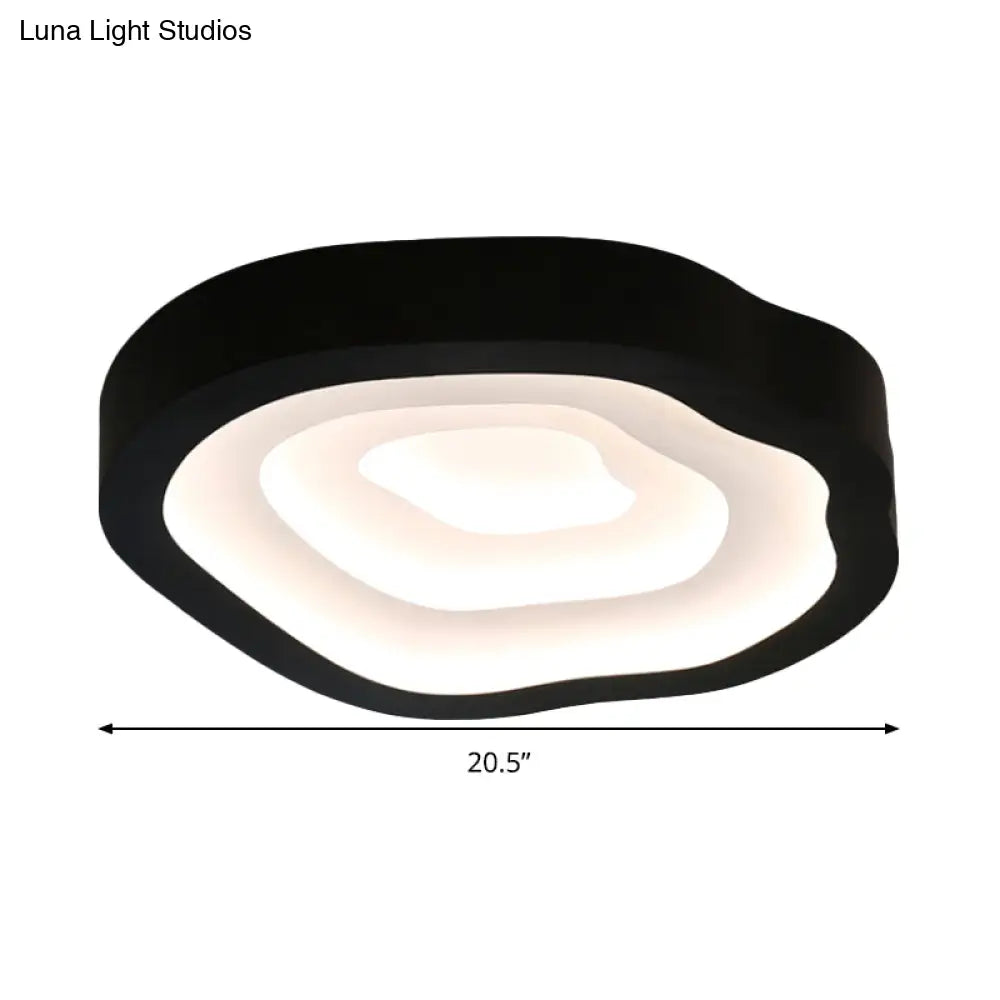 Contemporary Cloud Led Flushmount Ceiling Light Fixture In Black/Yellow/Blue - Warm/White Options