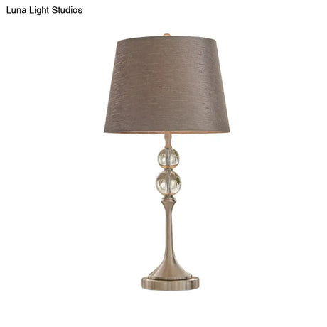 Contemporary Conical Crystal Desk Light - 11/13 Wide Grey Night Table Lamp