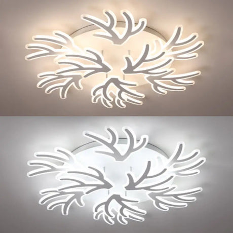 Contemporary Coral Flush Ceiling Light: Acrylic Flushmount With Led Lights In Warm/White/Natural 9