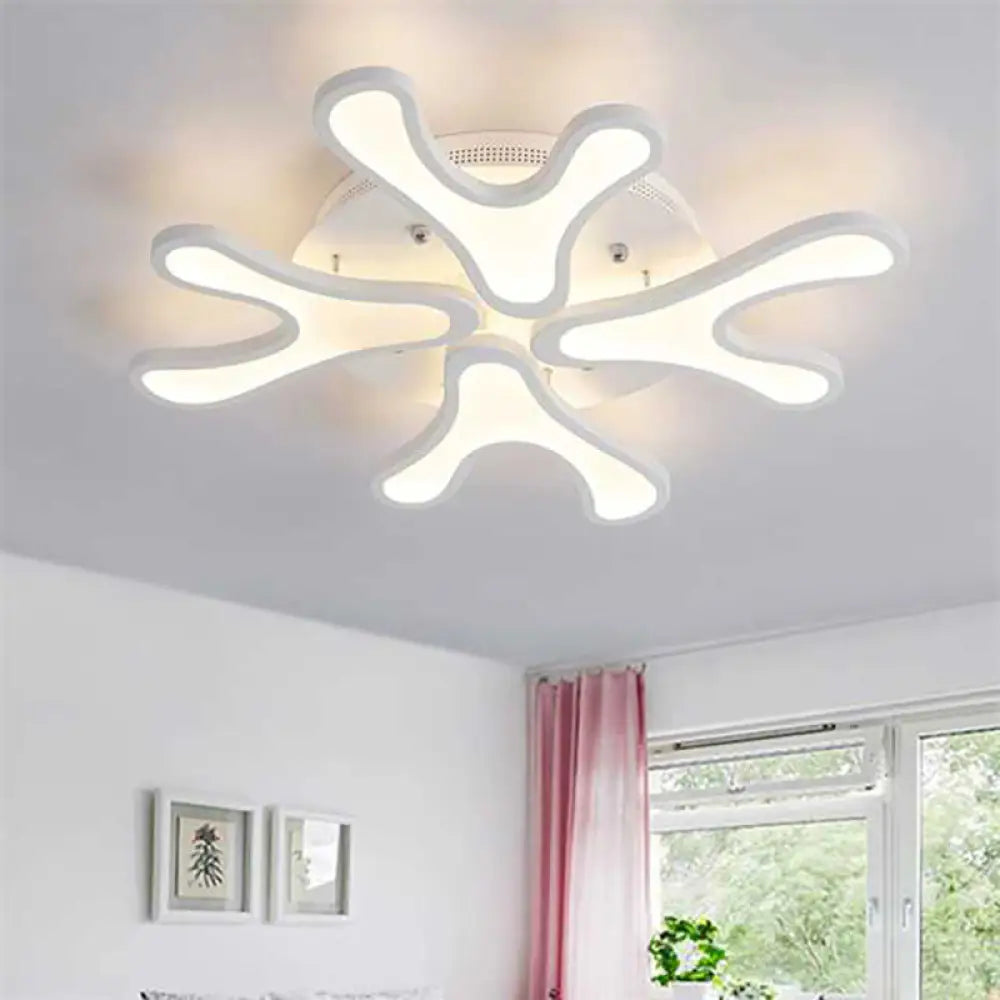 Contemporary Coral Led Flush Mount Ceiling Light - Acrylic 4/6/12 - Light Bedroom Lighting Fixture