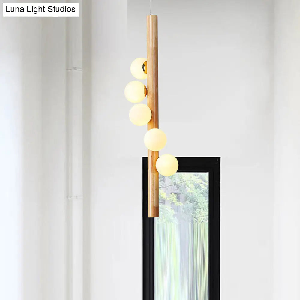 Contemporary Modo Chandelier Pendant Light With Cream Glass 5 Heads Ideal For Restaurants