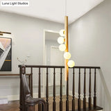 Contemporary Cream Glass Modo Chandelier Lighting With 5 Wood Pendant Lights – Ideal For Restaurants