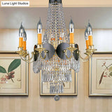 Contemporary Crystal Candelabra Chandelier - 14 Lights Gold Dining Room Lighting