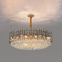 Contemporary Crystal Chandelier Pendant - Rose Gold Tier Suspended Lighting / 19.5 Smoke Grey