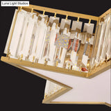 Contemporary Crystal Flush Mount Ceiling Light Fixture - Pentagram Design