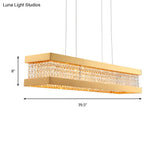 Contemporary Crystal Led Island Light - Gold 31.5/39 Wide Bench 1-Light Pendant Living Room Ceiling