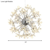 Contemporary Crystal Starburst Ceiling Light Fixture - Chrome/Gold Chandelier Pendant Multi-Head