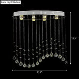 Contemporary Crystal Wavy Flushmount Lighting - 6-Head Living Room Ceiling Flush Light