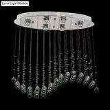 Contemporary Crystal Wavy Flushmount Lighting - 6-Head Living Room Ceiling Flush Light