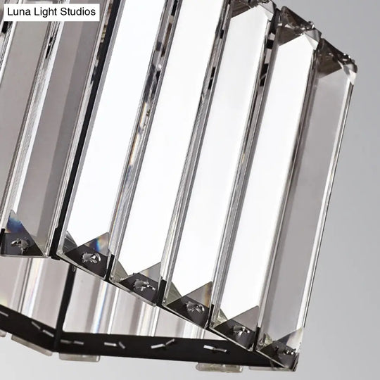 Contemporary Black Crystal Pendant Lamp - Cubic Dining Room Ceiling Light