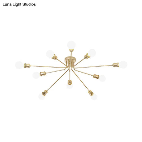 Contemporary Firework Metal Ceiling Light For Restaurants - Semi Flush Mount