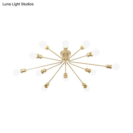 Contemporary Firework Metal Ceiling Light For Restaurants - Semi Flush Mount