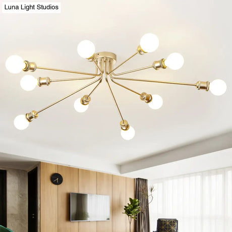 Contemporary Firework Metal Ceiling Light For Restaurants - Semi Flush Mount