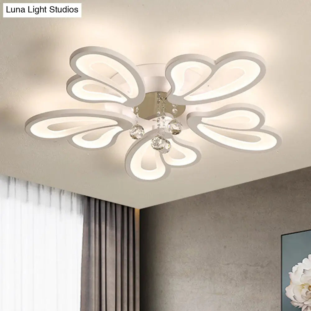 Contemporary Floral Flushmount Ceiling Light For Living Room Décor
