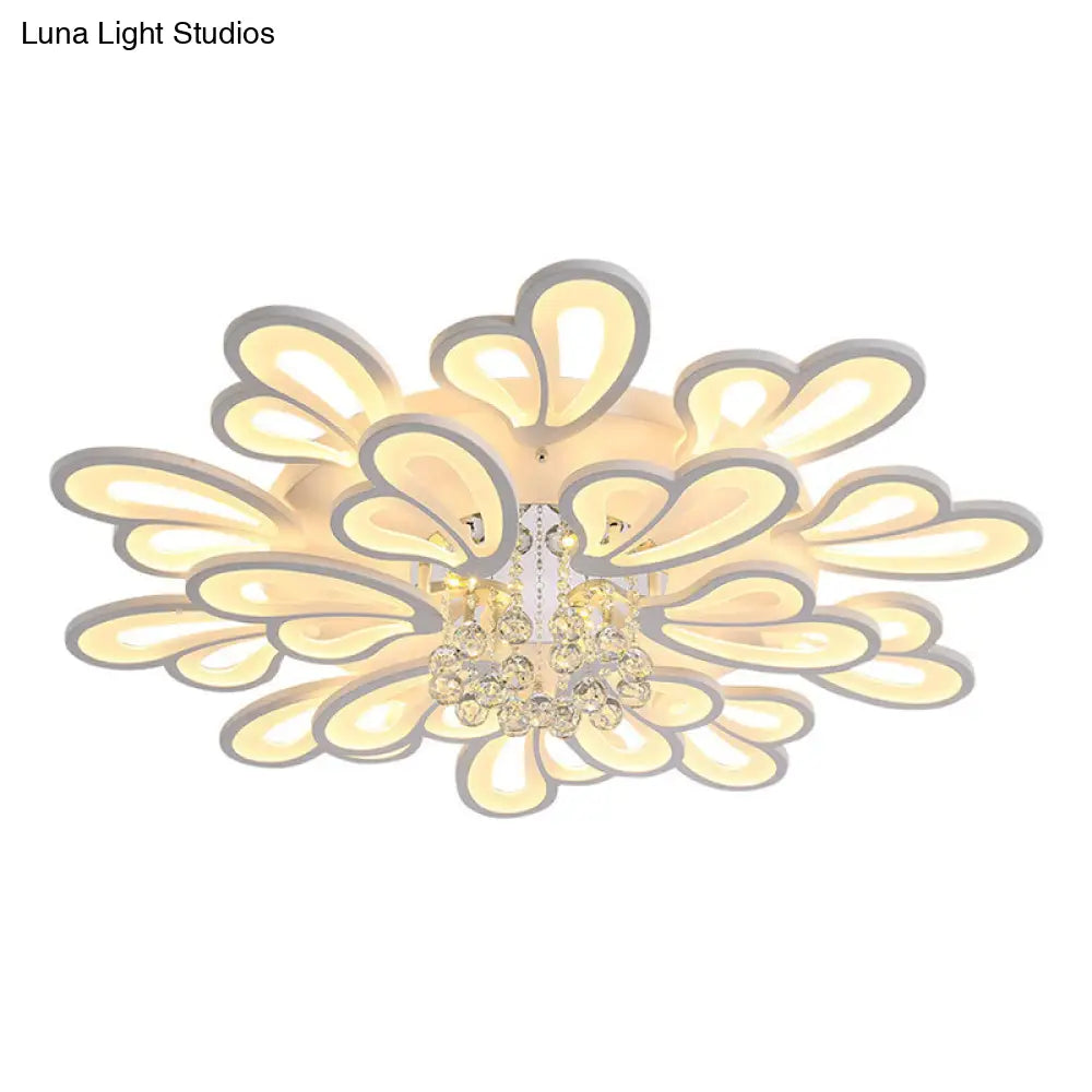 Contemporary Floral Flushmount Ceiling Light For Living Room Décor