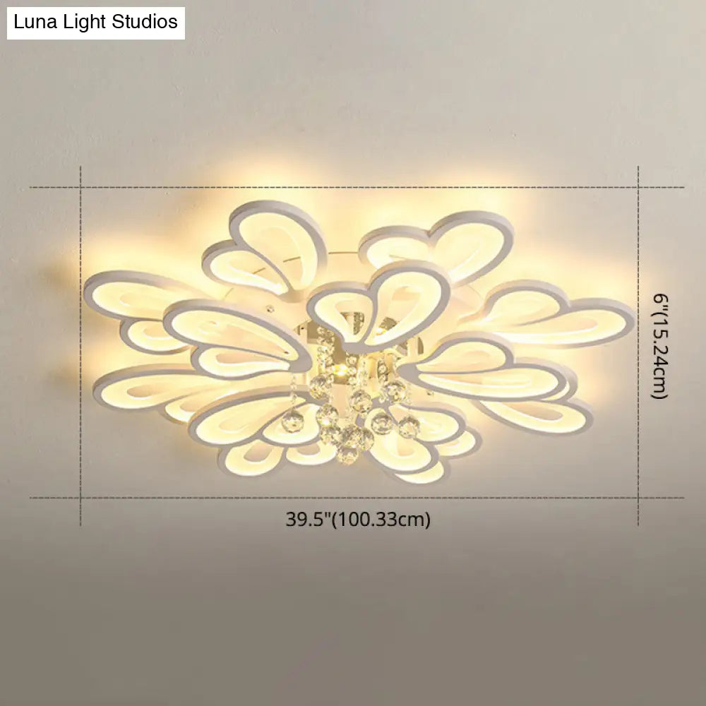 Contemporary Floral Flushmount Ceiling Light For Living Room Décor