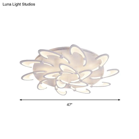 Contemporary Floral Led Ceiling Light Fixture In Warm/White/Natural With 3/6/9 Lights