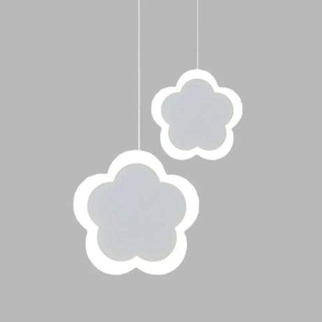 Contemporary White Led Acrylic Pendant Light - Flower Design Ceiling Suspension Lamp In Warm/White