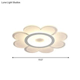 Contemporary Flower Shaped Acrylic Ceiling Light - White Led Flush Mount For Living Room
