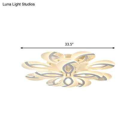 Contemporary Flush Mount Fan Ceiling Light With Adjustable Acrylic Shade In Multiple Tones
