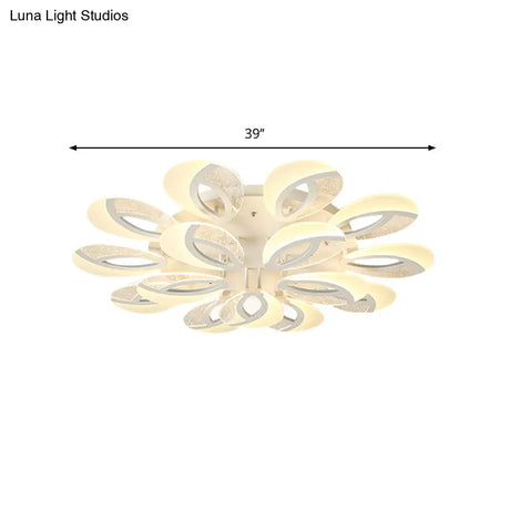 Contemporary Flush Mount Fan Ceiling Light With Adjustable Acrylic Shade In Multiple Tones