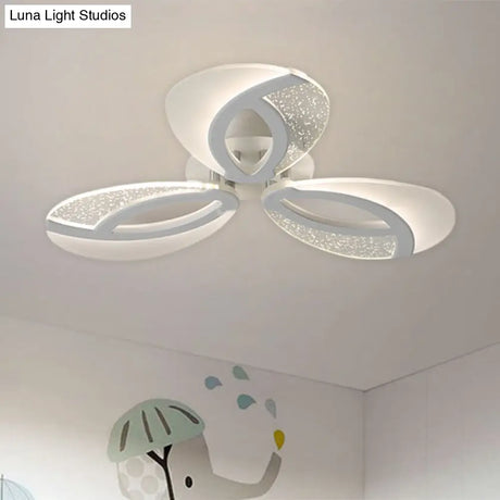 Contemporary Flush Mount Fan Ceiling Light With Adjustable Acrylic Shade In Multiple Tones