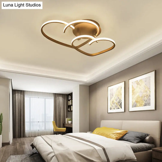 Contemporary Flush Mount Led Ceiling Light For Living Room - Acrylic Heart Design