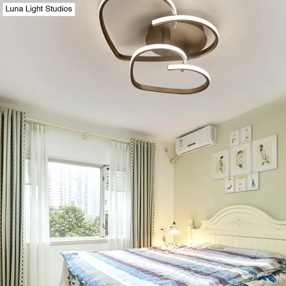 Contemporary Flush Mount Led Ceiling Light For Living Room - Acrylic Heart Design
