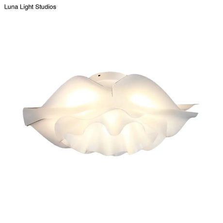 Contemporary Frill Layer Led Ceiling Fixture: Stylish Flush Mount For Bedroom Acrylic Finish In
