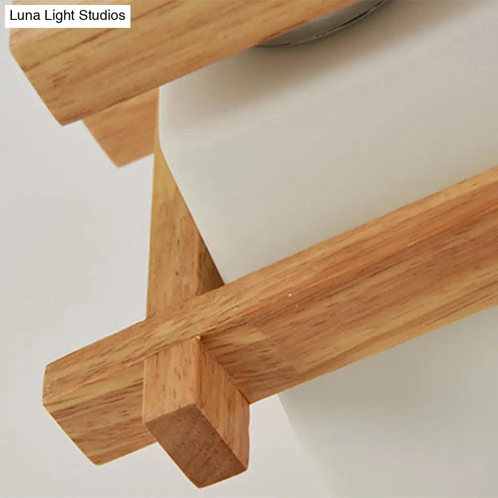 Contemporary Frosted Glass Semi-Flush Chandelier For Hallway Ceiling Mount