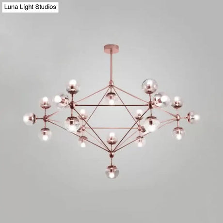Contemporary Geometric Chandelier - Brass/Gold/Rose Gold 10/15/21 Lights Living Room Pendant