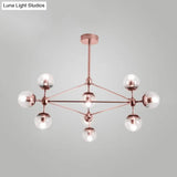 Contemporary Geometric Chandelier - Brass/Gold/Rose Gold 10/15/21 Lights Living Room Pendant