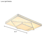 Contemporary Geometric Crystal Ceiling Light With Remote Control Dimming - Led Flush Mount Multiple
