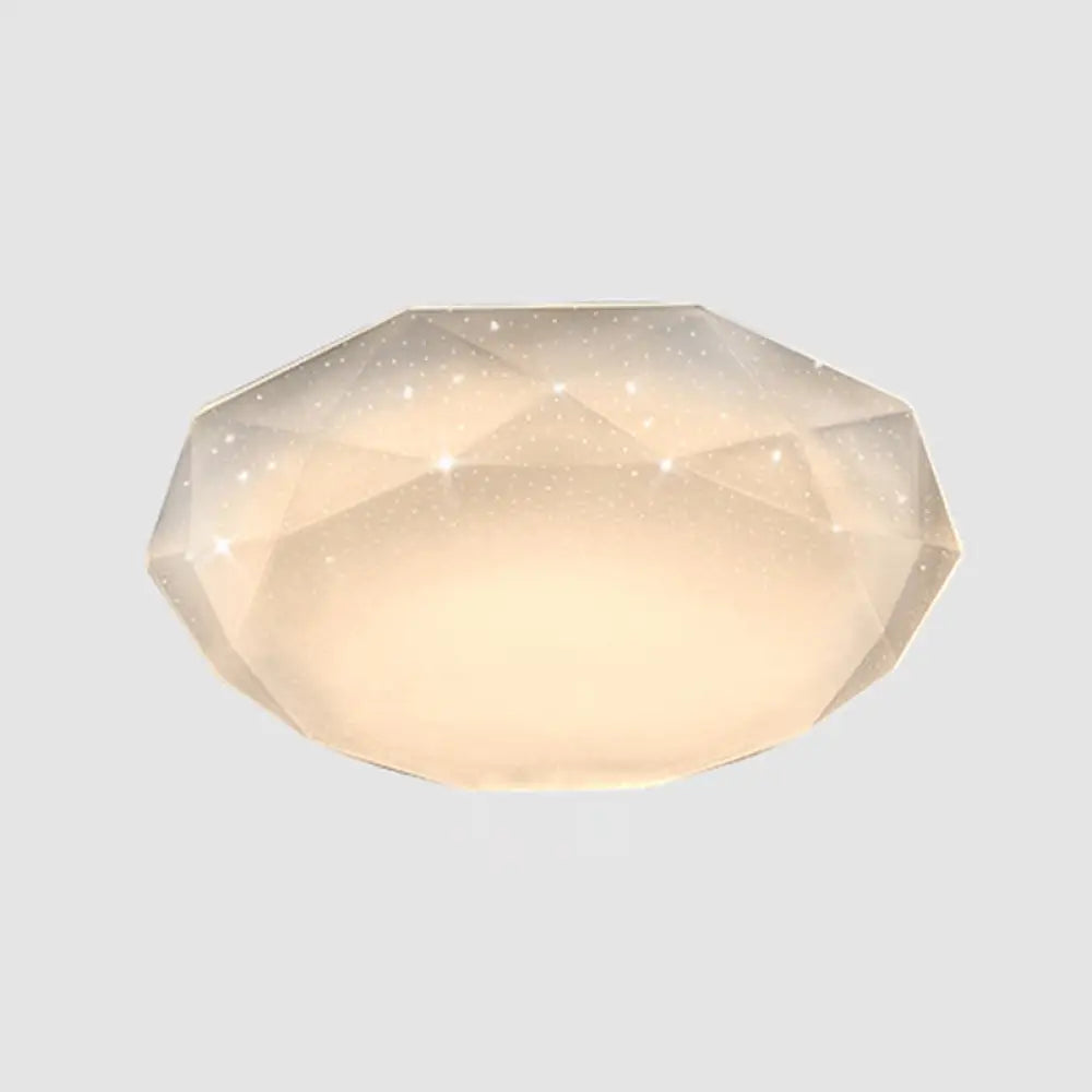 Contemporary Geometric Flush Mount Acrylic Ceiling Light For Bedroom White / 10.5 Warm