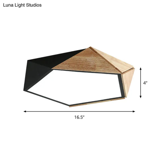 Contemporary Geometric Flush Mount Led Lamp: White/Black Ceiling Light For Living Room (Warm/White)