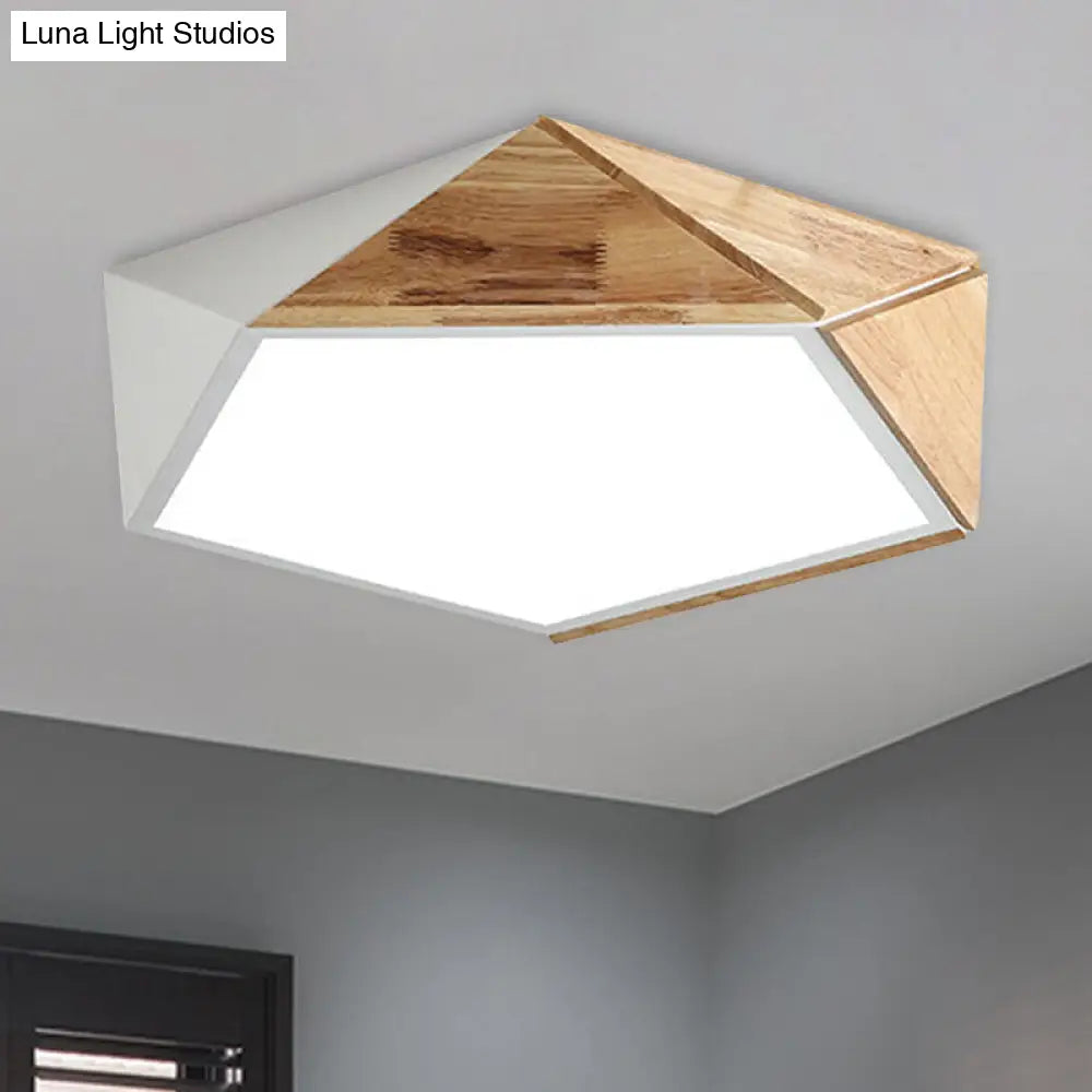 Contemporary Geometric Flush Mount Led Lamp: White/Black Ceiling Light For Living Room (Warm/White)