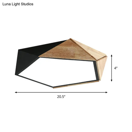 Contemporary Geometric Flush Mount Led Lamp: White/Black Ceiling Light For Living Room (Warm/White)