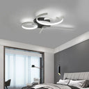 Contemporary Geometric Flush Mount Lighting - Acrylic 3/4 Lights Black/White Warm/White Light 3 /