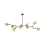 Contemporary Glass Bubble Chandelier: Adjustable Pendant For Dining Room 3/5 Heads Black/Gold Finish