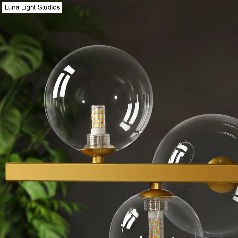 Contemporary Glass Island Lamp: 7-Head Hanging Light For Dining Room