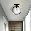 Contemporary Glass Orbit Ceiling Light Fixture - Red/Sky Blue/Amber/Dark Smoke/Coffee 1 Head Indoor