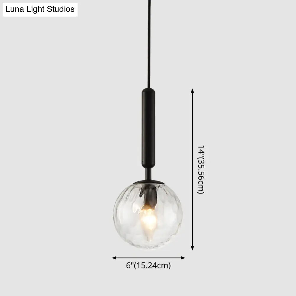 Contemporary Glass Pendant Light - Spherical Design For Lounge