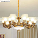 Contemporary Glass Pendant Light Kit: Bell-Shaped Ceiling Chandelier For Living Room White